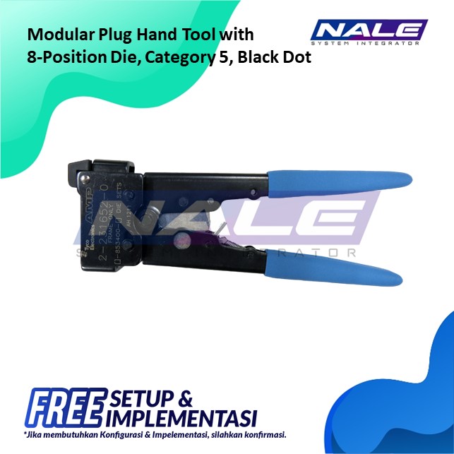 Item - Modular Plug Hand Tool with 8-Position Die 2-231652-1 - 01 (D) Modular Plug Hand Tool with 8-Position Die, Category 5, Black Dot (2-231652-1) - Gambar 1